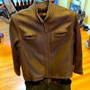 Brown MARC NEW YORK Moto style leather Jacket